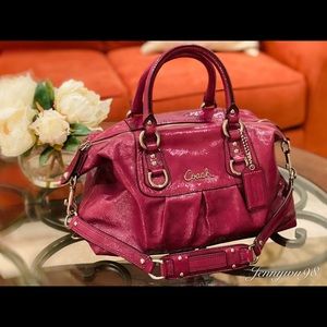 Coach shiny leather satchel  bag